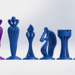 طرح سه بعدی مهره شطرنج منحنی