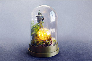 طرح سه بعدی قصر شیشه ای