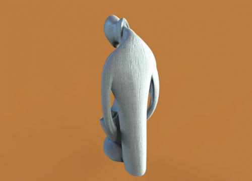 طرح سه بعدی مجسمه خانواده