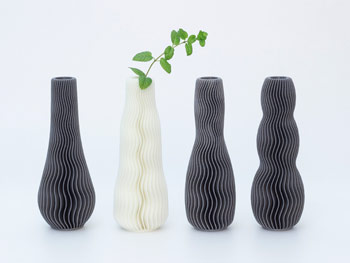 طرح سه بعدی گلدان موج دار