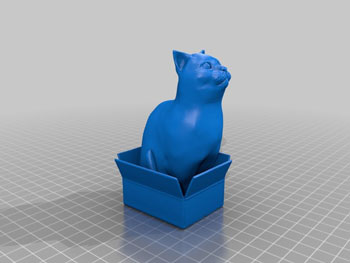 طرح سه بعدی گربه جعبه ای