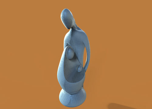 طرح سه بعدی مجسمه خانواده