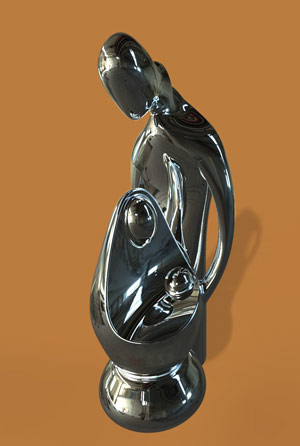 طرح سه بعدی مجسمه خانواده