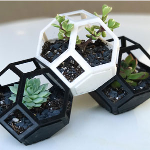 طرح سه بعدی گلدان