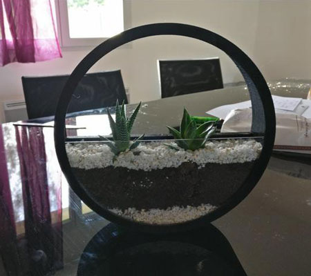 طرح سه بعدی گلدان شیشه ای