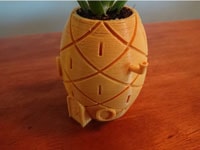 طرح سه بعدی گلدان آناناسی